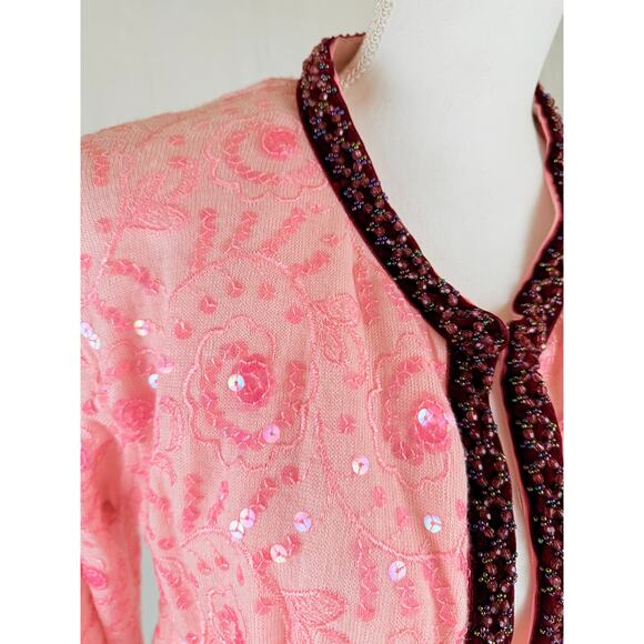 Voyage London "Invest in the Original" 90s sequined cardigan. L - Picture 5 of 6